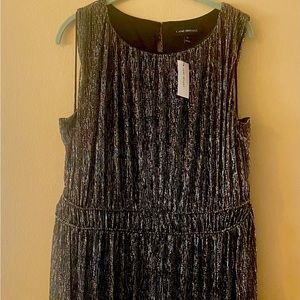 NWT Lane Bryant Metallic Shimmer Silver Dress